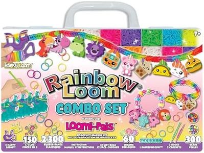 Rainbow Loom® Loomi-Pals™ Combo Set, Features 60 Cute Assorted LP Charms, The New RL2.0, Happy Looms, Hooks, Alpha & Pony Beads, 2300 Colorful Bands All in a Carrying Case forBoys and Girls 7+