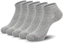 Women Ankle Soft Ultra Thin Mesh Beathable Viscose Bamboo Anti Odor Summer Cool Socks Low Cut Sock 5 Pairs,4-8/9-11 (Grey, Medium)