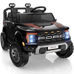 First Ride On 24V Kids Ride on Toys for Kids, Licensed Ford F-150 Raptor Electric Car, 2 Seater Ride On Car with Remote Control, Durable Wheels, Power Pedal, LED Lights & Storage (Inky Black)