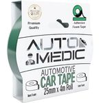 Automedic 25mm x 4m | Number Plate Tape for Cars | Double Sided Foam Adhesive Tape | Number Plates, Wing Mirrors, Trims, Decals, Badges, Permanent | No Drilling | Strong Adhesive | Automotive Grade