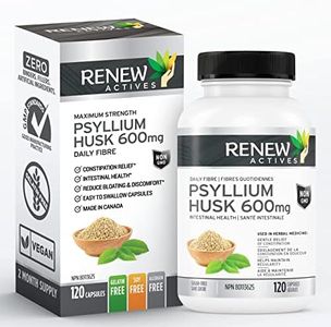 Renew Actives Psyllium Husk Capsules - Bulk-Forming Laxative - Soluble Fiber Supplement for Adult Health & Well-Being - Pure ingredients, 120 capsules