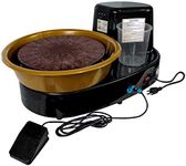 U.S. Art Supply 3/4-HP Table Top Pottery Wheel with LCD Wheel Speed Display - Includes Foot Pedal and 11" Bat - Reversible Spin Direction - Ceramics Clay Pot, Bowl, Cup, Art