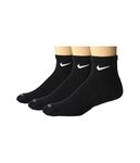 Nike Everyday Plus Cushion Ankle Socks 3-Pair Pack, Black/White, 8-12