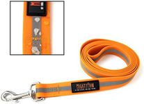 Mighty Paw Waterproof Dog Leash - Smell-Proof Pet Lead Against Dog Foot Smell - Ideal Nylon Reflective Dog Leash for Swimming - Camping - Hiking - Reflective Safety Stripe - 6 Foot Leash - Orange