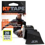 KT Tape Pro 20 - Kinesiology Tape - Synthetic Performance Kinesiology Tape waterproof pre cut - Strongest fiber strength waterproof - 4 to 7 Days of Support - Reflective Safety Print – Color Black