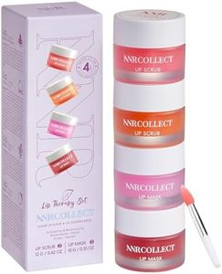 ANRCOLLECT Lip Scrub & Lip Mask - Overnight Treatment Lip Care Kits with 2 Lip Exfoliator & 2 Sleeping Lip Balm, Intense Hydration Lip Set for Dry Chapped Cracked Lips, Exfoliate & Moisturize (4 Pack)