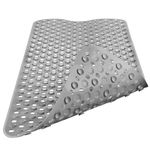 DOPROP Premium Non-Slip Bath Mat for Elderly Children Extra Long Large Safe Bathtub Mat Runner for Inside Bath Shower Anti Slip Bathroom Inside with Safety Suction Cup Drain Hole,Luxury Grey,100X40CM