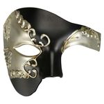 Coddsmz Masquerade Mask Phantom of The Opera Mechanical Venetian Party Mask (Black&Silver)