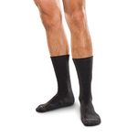 SmartKnit Seamless Diabetic Crew Socks, 3 Pack (6 Count), Black, Small