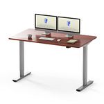 FLEXISPOT Electric Standing Desk Height Adjustable Standing Desk Sit Stand Desk Adjustable Desk Stand Up Desk for Home Office EG1 (120 * 80cm, Silver Frame+ Mahogany Desktop)