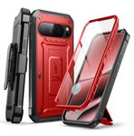 SUPCASE for Google Pixel 10/10 Pro Case with Screen Protector (Unicorn Beetle Pro), [Built-in Stand & Belt-Clip] [Military-Grade Protection] Full Body Heavy Duty Phone Case, Ruddy
