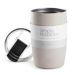 Simple Modern Travel Coffee Mug Tumbler with Flip Lid | Insulated Stainless Steel Iced Coffee Cup | Gifts for Women & Men | Voyager Collection | 12oz | Almond Birch