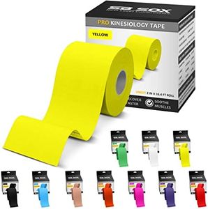 SB SOX Pro Synthetic Kinesiology Tape (Precut & Uncut Options) – Longer Lasting Performance Fabric Option to Our Original Cotton Kinesiology Tape - Also Latex Free, Water Resistant! (Yellow - Uncut)