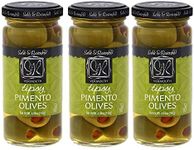 Sable & Rosenfeld Tipsy Olives - Green Olives Stuffed with Pimento, Cocktail Olives with French Vermouth for Bloody Mary, Martini, Olive Bar - 4.94 oz, (Pack of 3)