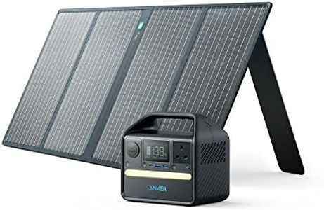 Anker 521 Solar Generator, PowerHouse 256Wh with 100W Solar Panel, Power Station with LiFePO4, AC Outlets, 60W USB-C PD Output, LED Light for Outdoor Camping, RV, Power Outage (Anker SOLIX)