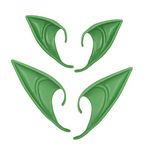 2Pairs Green Christmas Elf Ears Latex Elf Ears Pixie Ears,Fairy Ears,Hobbit Ears Cosplay Soft Pointed Goblin Ears,Pointed Elven Ears Dress Up Costume Accessories for Xmas,Halloween,Costume Anime Party