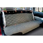 PetSafe Solvit Quilted Bench Seat Cover, Backseat Protection for Pet Paws, Scratches and Dog Hair,Waterproof and Durable, Extra Wide - Grey