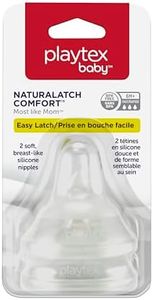 Playtex Baby Naturalatch Most like Mom Silicone Baby Bottle Nipples, Fast Flow, Pack of 2 Nipples (Compatible with all Playtex Baby Bottles)