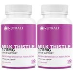 New HIGHEST POTENCY 175mg MILK THISTLE Capsules, Liver Support, Health & Detox. Helps Relieve Digestive Disturbances, Milk Thistle Supplement for Women and Men, 80% Silymarin, Non-GMO, Vegan, Gluten Free. 90 Capsules. 2Pcks