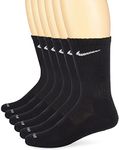 Nike Men's Dri-Fit Everyday Cushioned Crew Socks | Cotton, Everydayplus Black (6 Pairs), Medium