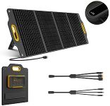 Powerness 120 Watt 18V Portable Solar Panel Solar Charger with LCD Digital Window, Foldable Solar Panel with USB-C Cable&USB-A Output, for Portable Power Station Solar Generator, RV, Camping, Outdoors