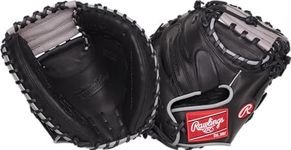 Rawlings | FOUNDATION Catcher's Mitt | Right Hand Throw | 32.5" - 1-Piece Solid Web | Black/Grey