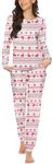 Ekouaer Womens Jogger Pajama Sets Long Sleeve Sleepwear Round Neck Nightwear Soft Pjs Lounge Sets with Pockets