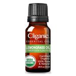 Cliganic USDA Organic Lemongrass Essential Oil - 100% Pure Natural Undiluted, for Aromatherapy Diffuser | Non-GMO Verified