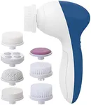 Facial Cleansing Brush | Face Scrubber Exfoliator Wash Cleansing Exfoliating Powered Electric Brushes Spin Cleanser Cleaning Scrub Oily Mixed Normal Dry Skin Including 7 Heads (Sapphire)