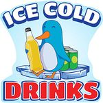 ICE Cold Drinks 2 12" Concession Decal Sign cart Trailer Stand Sticker Equipment