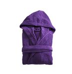 The House Of Emily Turkish Cotton Terry Towelling Hooded Bathrobe Dressing Gown for Men and Women Soft and Highly Absorbent (Royal Lilac, XL - Chest 57"-60")