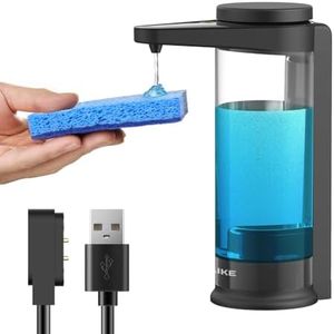 AIKE 17oz. Touch-Free Rechargeable Automatic Liquid Soap Dispenser for Kitchen Dish Soap Black