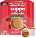 Cuppa Peppermint Mocha Healthy Mushroom Coffee Single Serve Pods (K-Cups) with Lion's Mane & Ashwagandha for All Day Energy & Focus - No Crash or Jitters - Nootropics for Brain Health, Gut Health, Immunity, Stress, Memory + Mood - 24 Servings