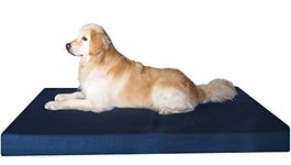 Dogbed4less Memory Foam Dog Bed for Extra Large Dogs, Orthopedic Ultra Plush Mattress, Thick Waterproof Lining and Durable Blue Denim Cover, Jumbo