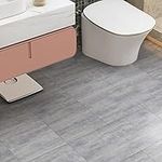 FunStick Slate Grey Vinyl Flooring Peel and Stick Floor Tile Bathroom Waterproof 30CM X 30CM 15 Pcs Vinyl Tiles Stick on Floor Tiles Peel and Stick Flooring for Kitchen Bedroom Grey Laminate Flooring