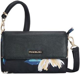 Travelon Mixte Addison Sac à bandoulière Convertible antivol Ceinture, Midnight Floral, Taille Unique