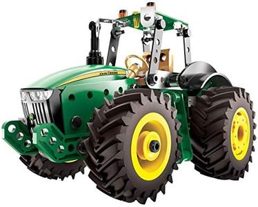 Meccano Erector by John Deere 8R Tractor Building Kit with Working Wheels, STEM Engineering Education Toy for Ages 10 & Up