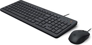 HP 150 Wired Mouse and Keyboard Combo. 1600 DPI, Ergonomically Designed and Quiet Performance, F12 Functions, LED Indicators, USB-A Connection