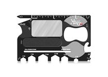 Wallet Ninja 2.0 (Advanced 20-in-1 Multitool, Now with Mirror + Nail File) (Black)