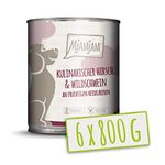 MjAMjAM - premium wet food for dogs - culinary deer & wild boar with cranberries, pack of 6 (6 x 800 g), grain-free with extra meat