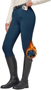 Willit Women's Fleece Riding Breeches Winter Horse Riding Pants Tights Equestrian Thermal Schooling Tights Peacock Blue XS