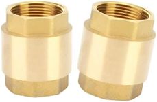 Brass Check Valve 1/2", 2PCS One Way Spring Check Valves In-line Female Thread Backflow Preventer