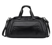 Arctic Hunter 33L Duffle Bag Convertible Travel Bag with Shoe Compartment 13" Laptop Sleeve Multiple Pockets Hand Carry/Shoulder/Crossbody/ 3 in 1 Duffel Backpack for Men Women Lightweight,Black