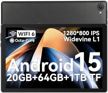 Gleeso Android 15 Tablet, 20GB RAM+64GB ROM+1TB Expand,10.1 Inch Octa-Core Processor, HD IPS Touchscreen,5MP+8MP Dual Camera, Widevine L1, Fast Charging, Face Unlock, 5G WiFi 6, Bluetooth 5.4