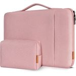 DOMISO 15.6 inch Laptop Sleeve Case Water Resistant Shockproof Protective Computer Bag for 15.6" Notebook/Lenovo IdeaPad ThinkPad/Dell XPS 15/Asus with Accesory Bag/HP Pavilion 15 Envy 15, Pink