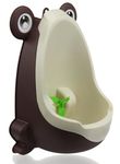 Cute Frog Children Potty Toilet Training Urinal for Boys, Pee Trainer Bathroom Kids Urinal with Whirling Target (Coffee Frog)