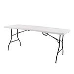 WestWood 6FT 1.8M Folding Trestle Table Heavy Duty Plastic Portable Outdoor Camping Garden Picnic BBQ Party White