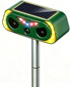 Cat Repellent for Gardens uk, Ip65 Waterproof Solar Powered Cat Repellent Ultrasonic Cat Scarers for Gardens with LED Light & PIR Sensor, for Cats Foxes Squirrels Rabbits Dogs