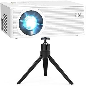 Vecupou WiFi Projector 8500, Full HD 1080P & Max 200 Inch Display Supported Outdoor Mini Projector, Wireless Smartphone Miracast Airplay DLNA, Compatible with TV Stick/HDMI/PS4/AV [Tripod Included]