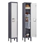 STANI Metal Locker, Metal Lockers for Employees with Lock, Storage Locker with Lock, Storage Locker Cabinet for Home, Tall Steel Storage Locker for Gym, School, Office